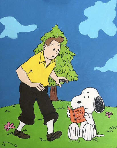 Tintin x Snoopy - a Paint Artowrk by Maria De Gorgolas