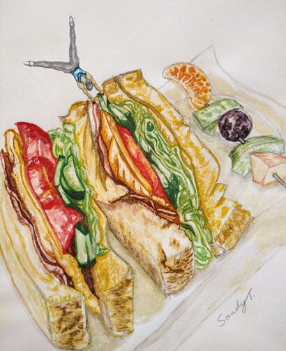 Fun Food-Sandwiches Workout - A Paint Artwork by Jo Lan Tao