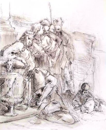 Convening the Experts at the Urn, after Tiepolo - a Paint Artowrk by Paul Ransohoff