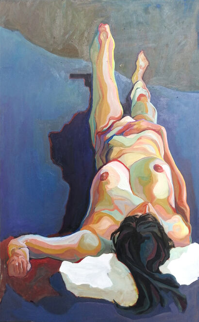 只是躺着 Lying dead - a Paint Artowrk by Jinhao Zheng