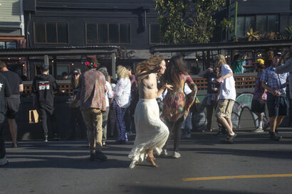 Grateful Dead fan dances the streets of San Francisco,  - a Photographic Art Artowrk by JDawg