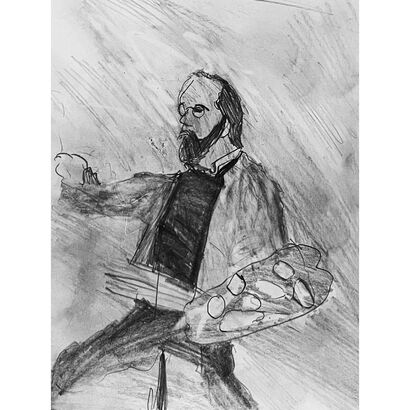 Artist in his studio - a Digital Graphics and Cartoon Artowrk by Irfan  Ajvazi