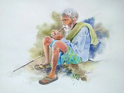 Village life - a Paint Artowrk by Tapan Moharana