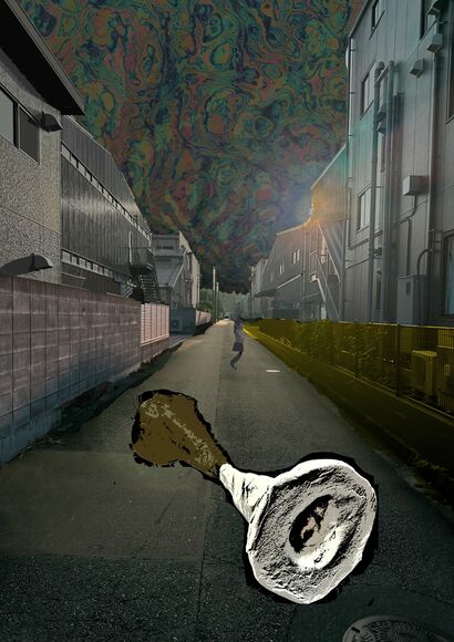 the dark side over the road - a Digital Graphics and Cartoon Artowrk by Masamichi Sato