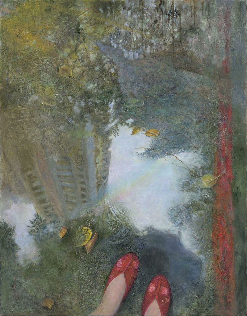 Red Shoes and Red Line - a Paint by Chung-Shih Wang