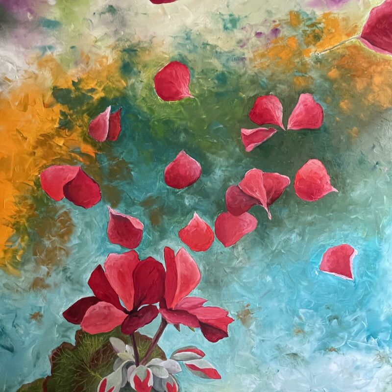 Gerani al vento - a Paintings by Aldo Inchingolo Inchingolo