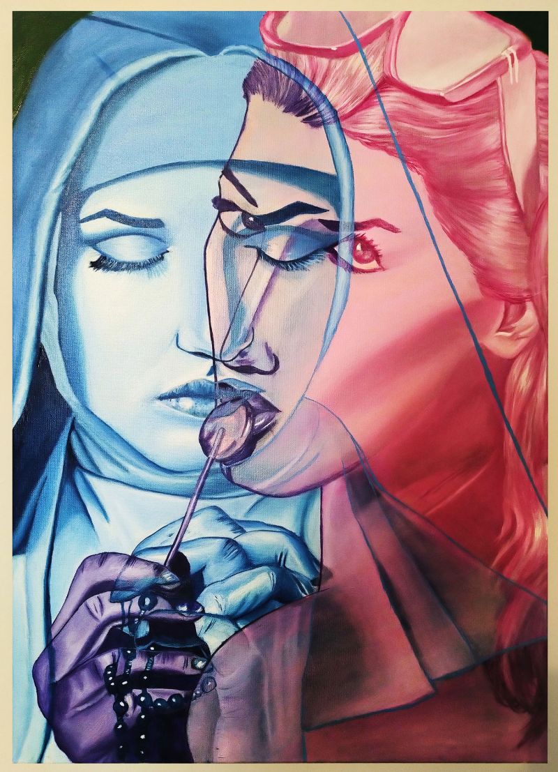 Amor sacro e Amor profano - a Paintings by MASSIMO GUGLIELMOTTO