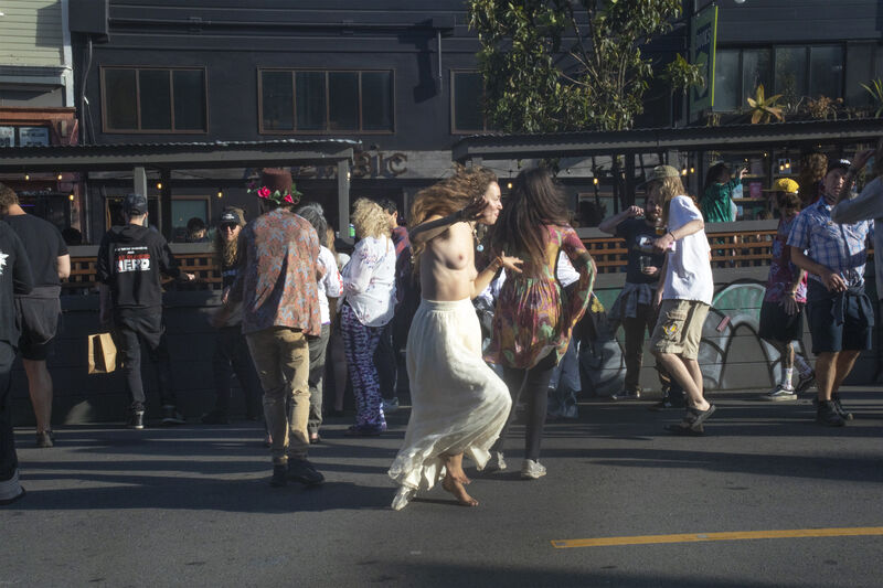 Grateful Dead fan dances the streets of San Francisco,  - a Photographic Art by JDawg