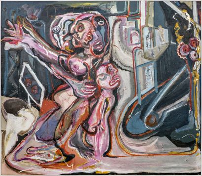 Crocifissione in luogo di lavoro - a Paintings Artwork by Claudia Eraldo