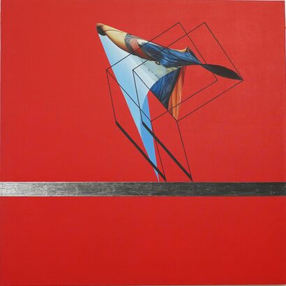 Love you Mona. In red - a Paintings Artwork by Solomiia Pokhodzhai