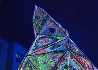 Light-weaving Christmas Tree - a Urban Art Artowrk by SAMMY