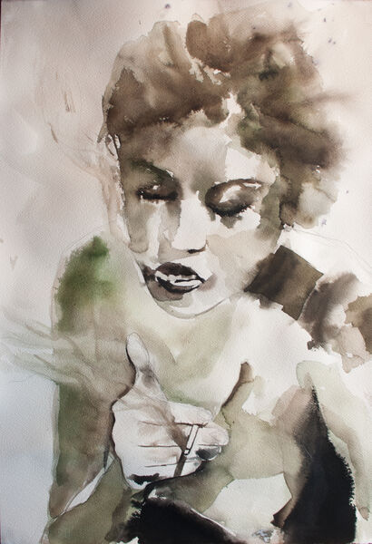 Jealousy and anger pierced through her skin - A Paint Artwork by Sonja de Graaf