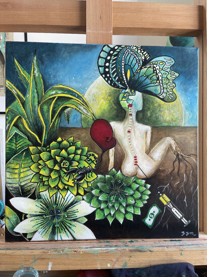 Souffrance et douleur  - a Paint Artowrk by sam L’encre de l’âme 
