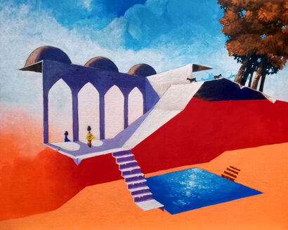 Stepwell - a Paint Artowrk by Ranjit Balmuchu