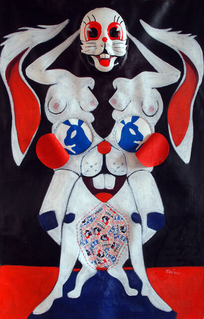 White Rabbit - A Paint Artwork by Richard  Feinman