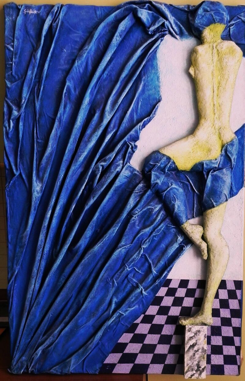 Il drappo blu - a Sculpture & Installation by Pino Giuffrida