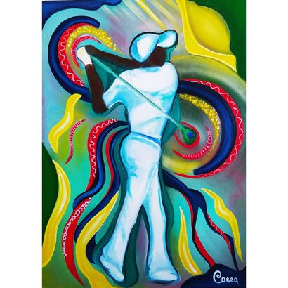 Il giocatore di golf - A Paint Artwork by Cocca