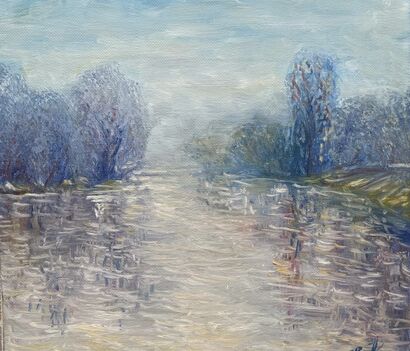 The fog on the river Po - a Paint Artowrk by Bogdan Bryl
