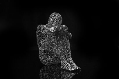 Highly Sensitive Person (Argento Vivo) - A Sculpture & Installation Artwork by Giacomo Toth