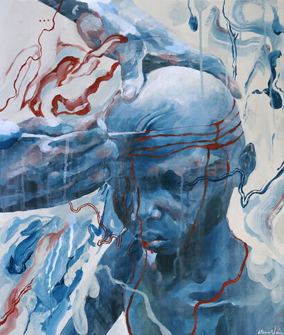 Dinka scarification - A Paint Artwork by Elena Mahoney 