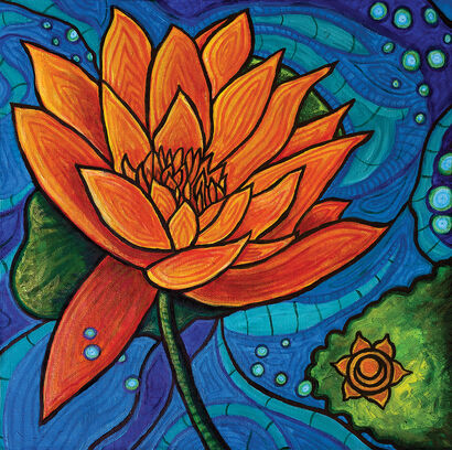 Blossoming. Sacral Chakra Meditation - a Paint Artowrk by Kristen Palana