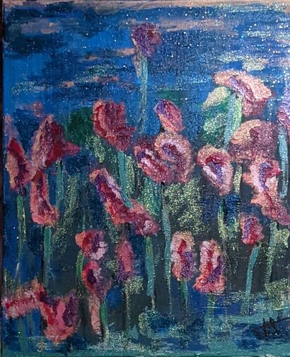 Flowers reflection on the water - a Paint Artowrk by Nono