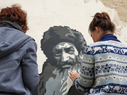 Walls that Remember - The Wise Man - A Urban Art Artwork by Lina Slipaviciute