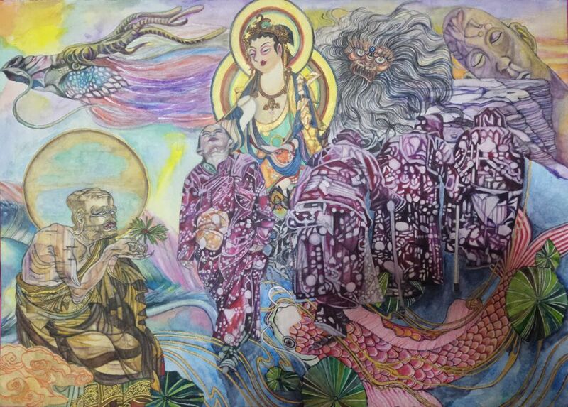 Dunhuang Grottoes along the Ancient Silk Road - a Paint by JING  LIU