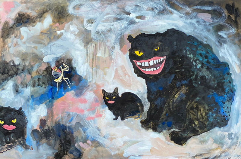 Black cat - a Paint by Masha Neverova