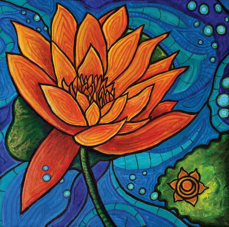 Blossoming. Sacral Chakra Meditation - a Paint by Kristen Palana