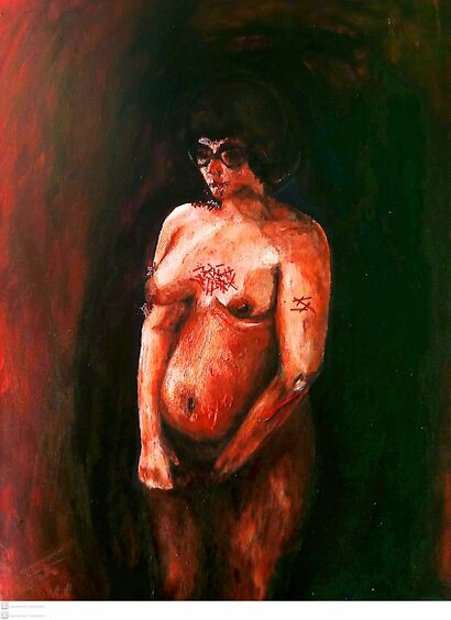 beholding suffering - a Paint Artowrk by Titi