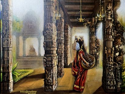 Temple Melodies - A Paintings Artwork by Archana Karunakaran
