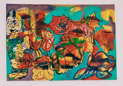 A Paradise of Flowers  - a Paint Artowrk by Irene  Louca 