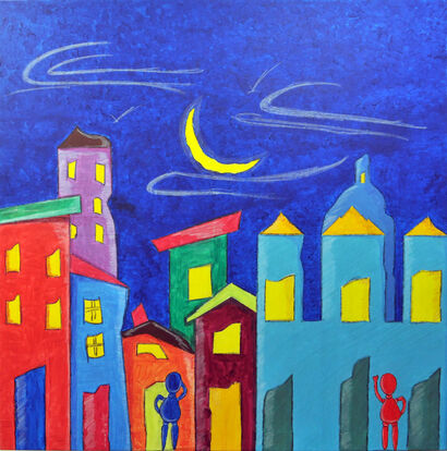 passeggiata notturna - A Paint Artwork by Lucio Pintaldi