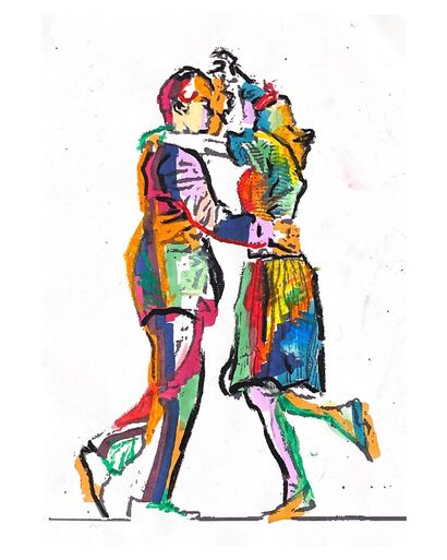 and we danced n_3 (Lindy hop) - A Paint Artwork by linda piccolo