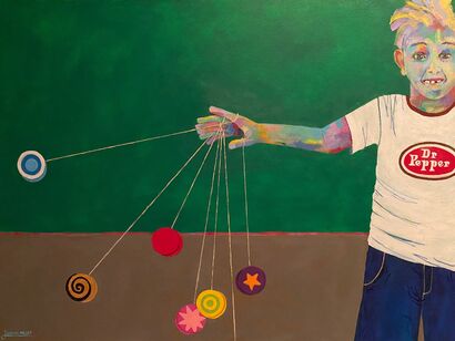 THE UPS AND DOWNS OF LIFE ARE NO PROBLEM FOR NATHAN - a Paint Artowrk by Joselyn Miller