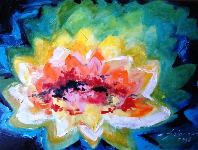 Water lilly - a Paint by Inita Sabanska