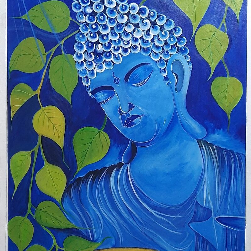 Meditation buddha  - a Paint by Tejpal  Kalyan 