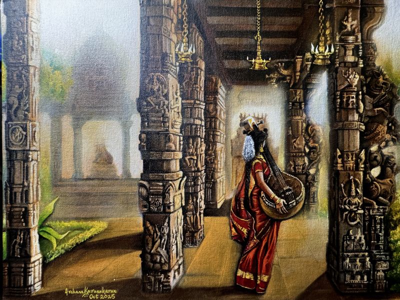 Temple Melodies - a Paintings by Archana Karunakaran
