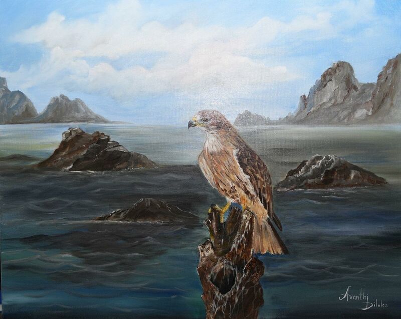 Sentinel of Still Waters - a Paintings by Avanthi Lelwala