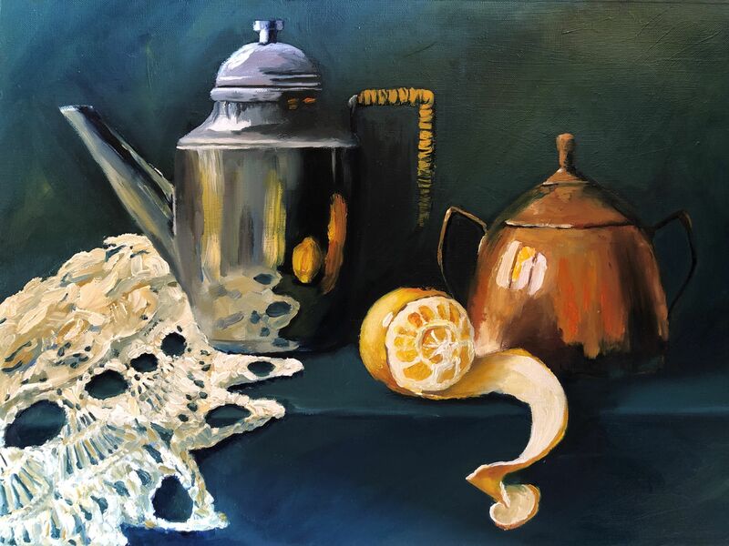 Still life with lemons - a Paint by Elena Belous