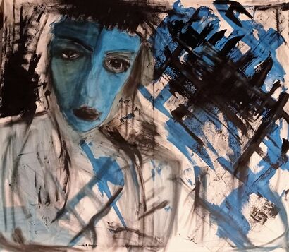 Donna in blu n. 2 - a Paint Artowrk by FEDERICO BARNINI