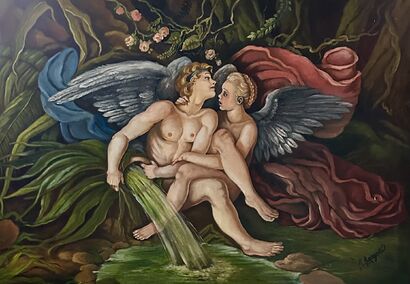 Amore tra gli angeli - Love among the angels - a Paint Artowrk by  