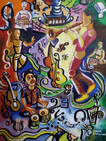 Attraction of music  - a Paint Artowrk by Dr.Sagarkumar Arunrao Yampalwar