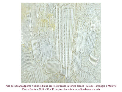 Aria dura bianca (per la finzione di uno scorcio urbano) su fondo bianco - Miami – omaggio a Malevič - a Paint Artowrk by Pietro Dente