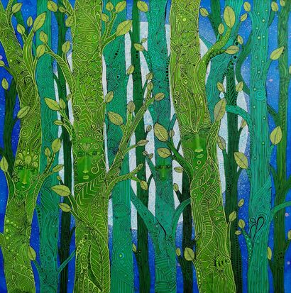Dancing Forest  - A Paint Artwork by Luiza Poreda 