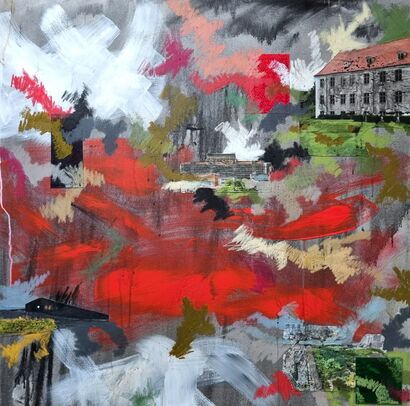 Red wave garden - a Paint Artowrk by Massimo Garanzini