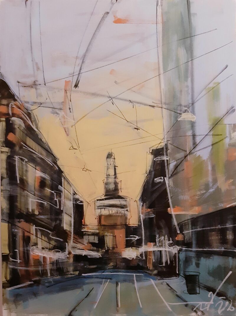 LOCKDOWN SUNSET IN MILAN - a Paint by Gabriele Rofi