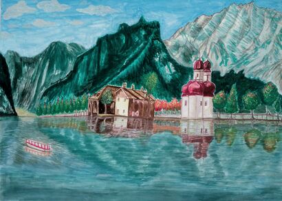 Reflection In Konigssee - a Paint Artowrk by Jo Lan Tao