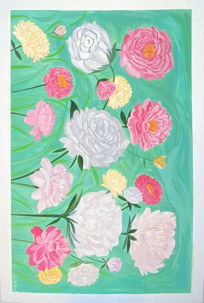 FRESH PEONIES - a Paint Artowrk by LUXY